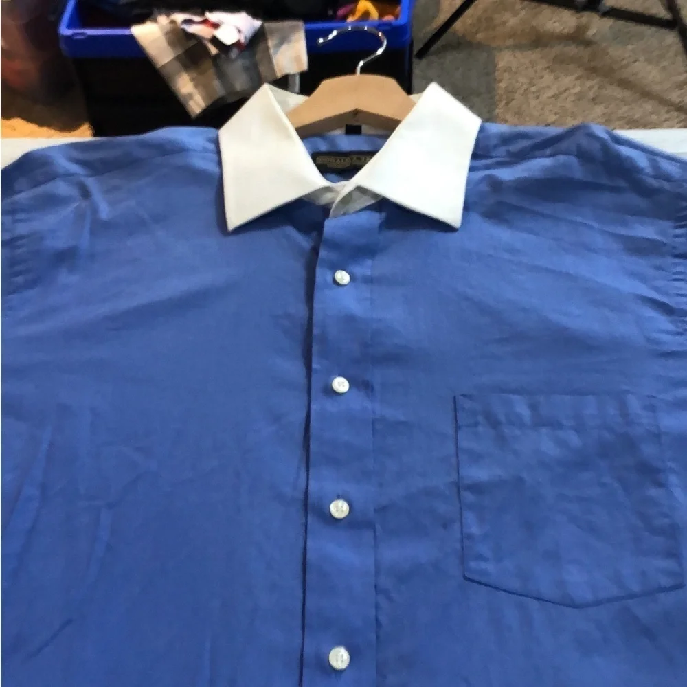 Donald J Trump Blue Men's Shirt with White Collar